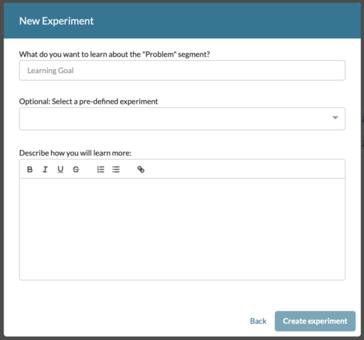 creating the experiment