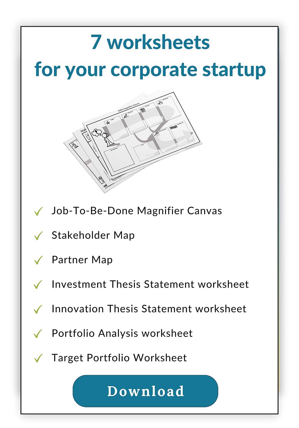 Corporate Startup worksheets