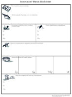 Innovation thesis worksheet, a worksheet from The Corporate Startup
